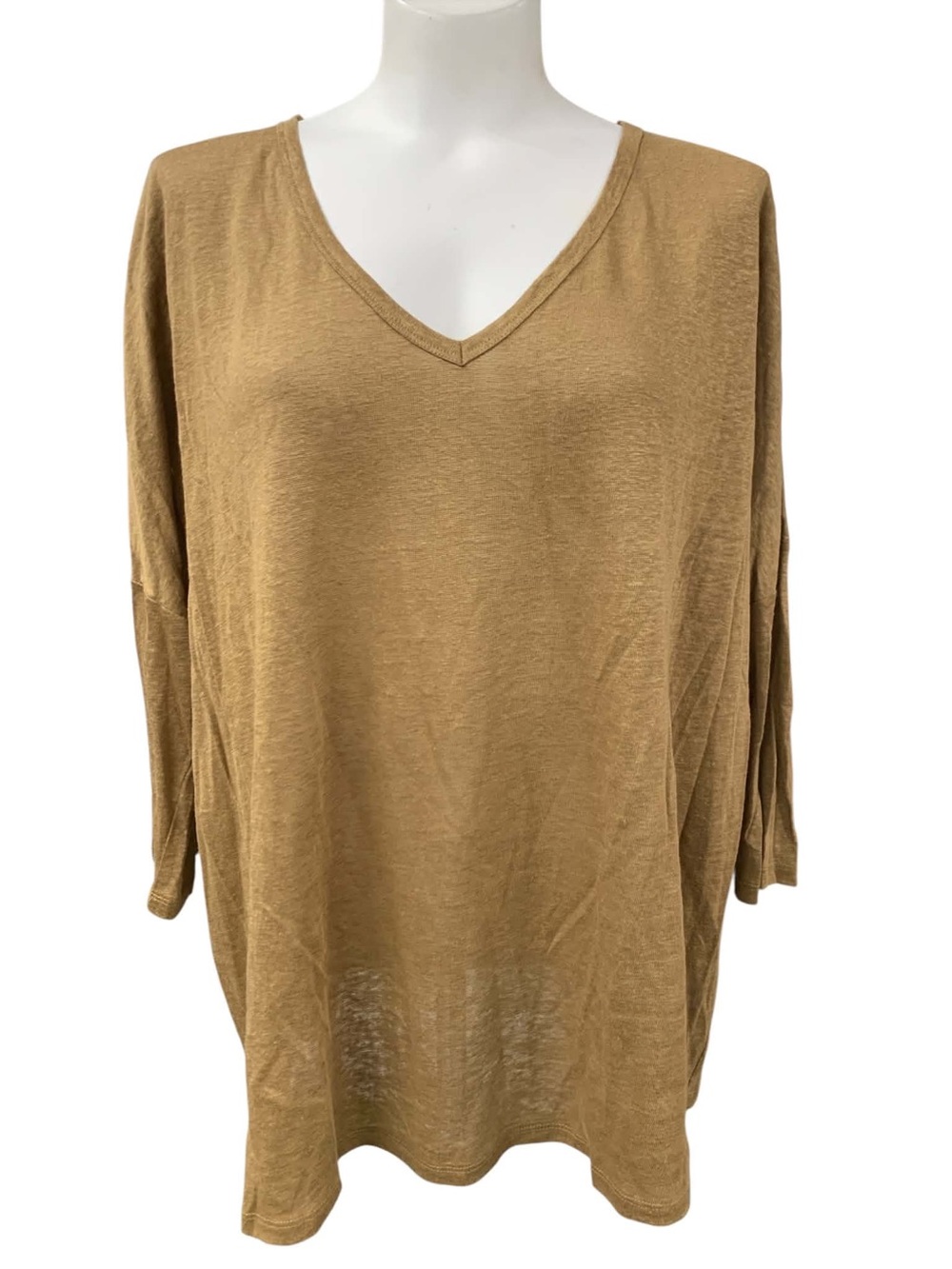 Mossimo Dutti Lightweight V-Neck Tunic Top in Tan Size M
